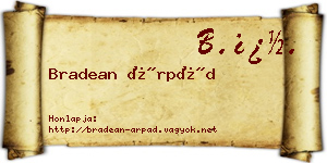 Bradean Árpád névjegykártya